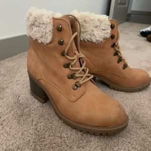 Furry chunky booties